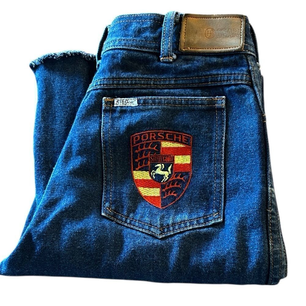 Porsche 5th Gear Wide Leg Raw Hem Jeans